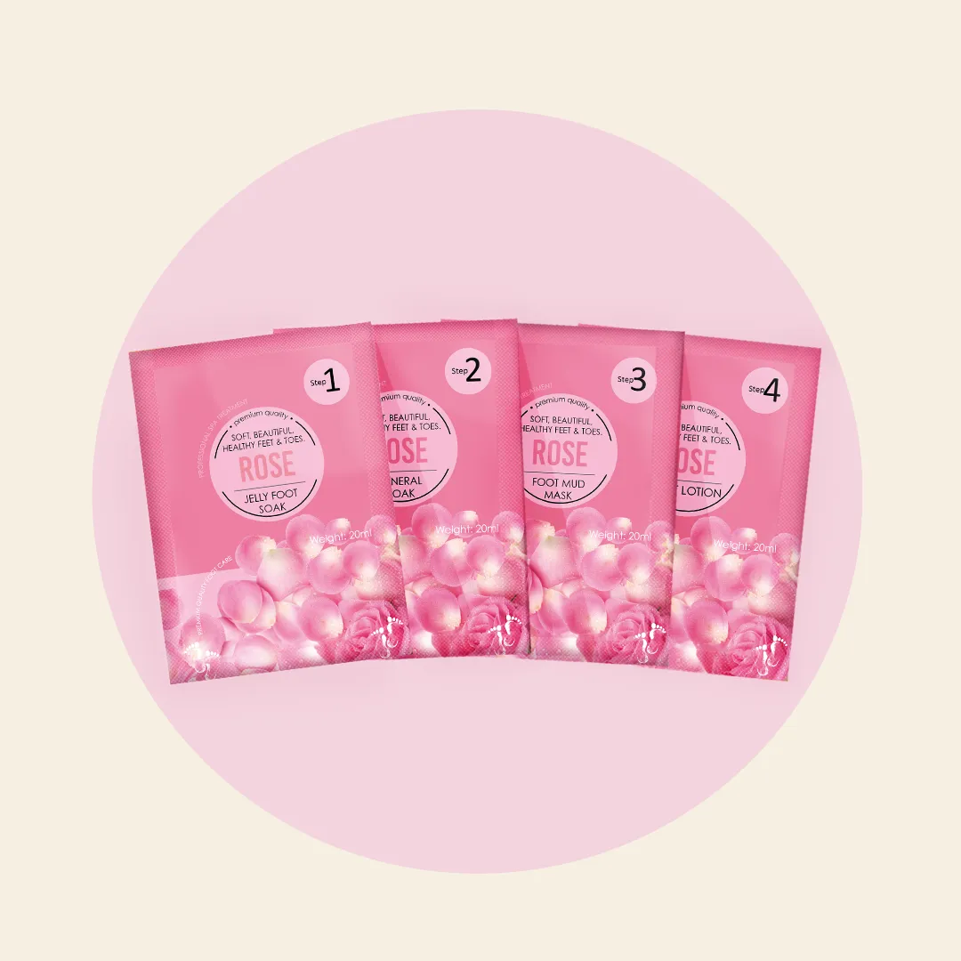 4 Step Pedi Kit includes Jelly Soak - Rose