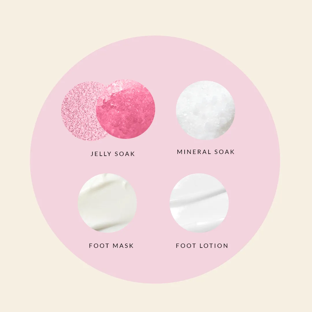 4 Step Pedi Kit includes Jelly Soak - Rose
