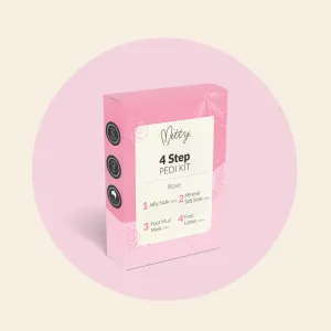4 Step Pedi Kit includes Jelly Soak - Rose