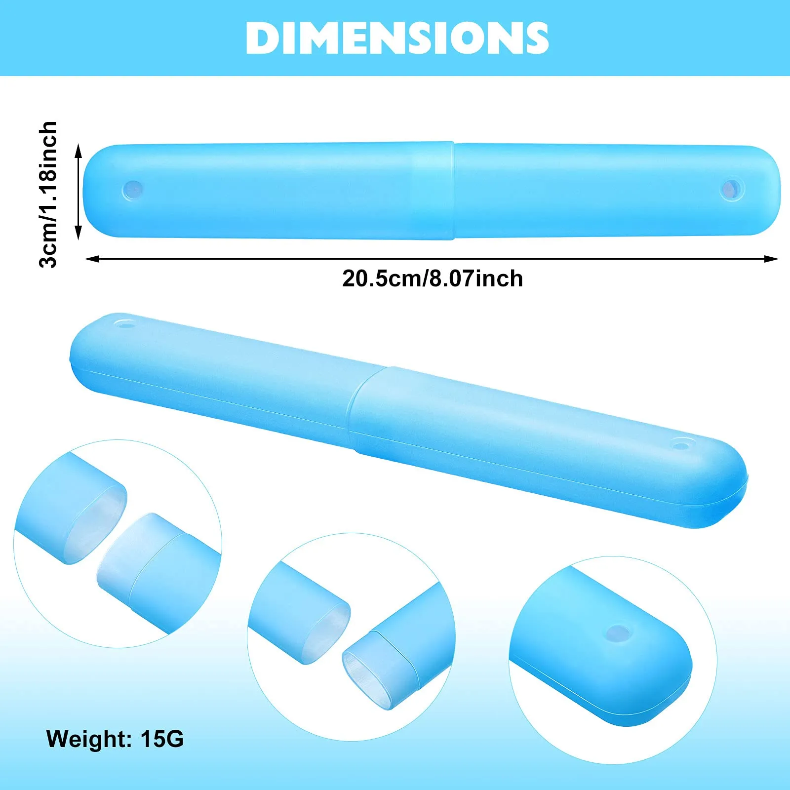 40 Pieces Travel Toothbrush Holder Case Portable Plastic Pencil Case Holder Toothbrush Carrier Cover Case Bulk Toothbrush Storage Containers for Traveling School Camping Bathroom Business, 7 Colors