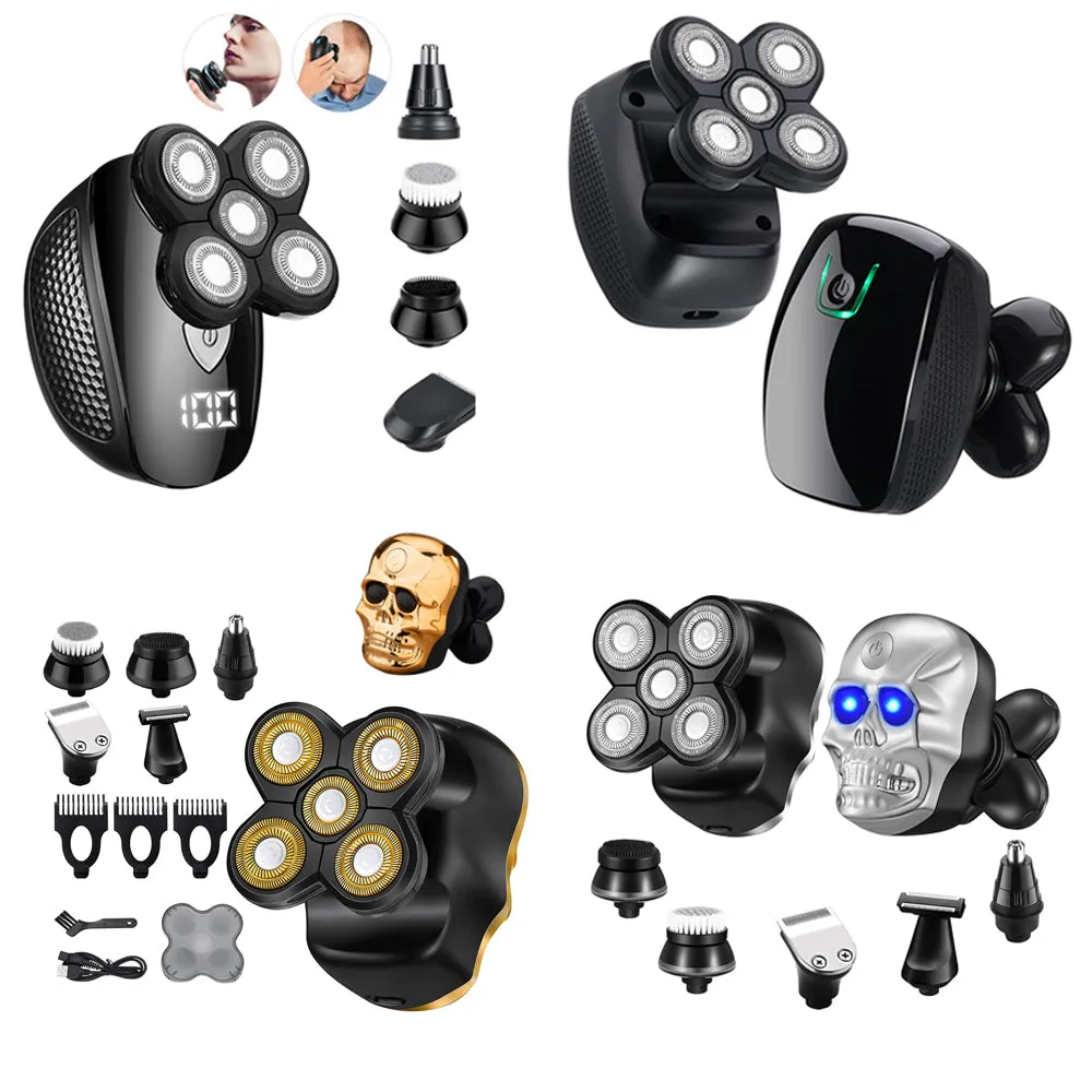 4D 6 Heads 5 In 1 Mini Waterproof Electric head Shaver