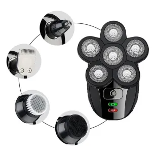 4D 6 Heads 5 In 1 Mini Waterproof Electric head Shaver