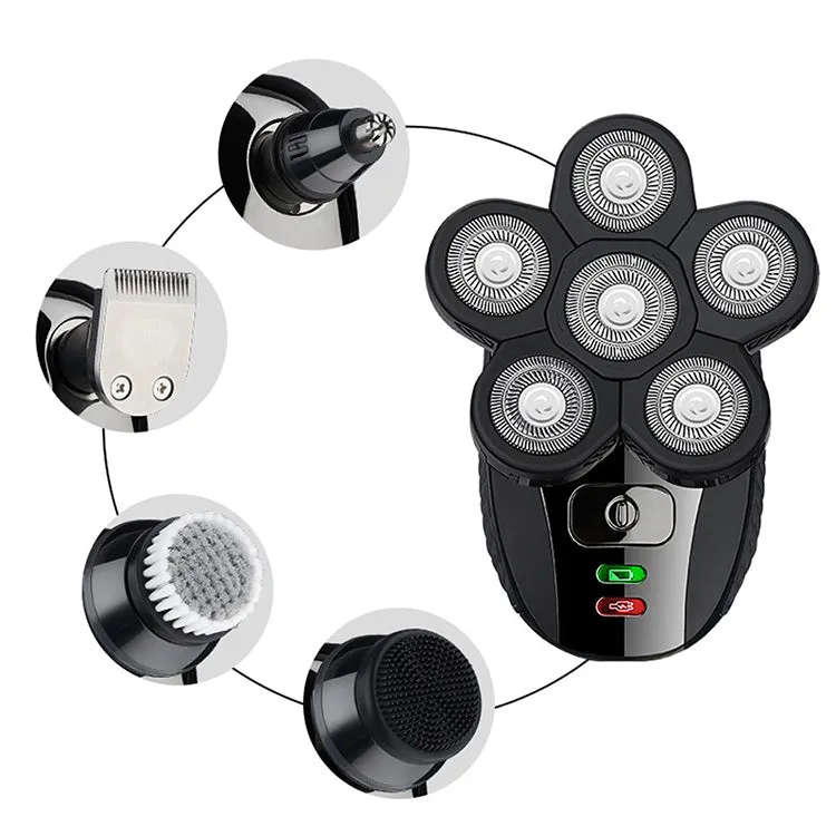 4D 6 Heads 5 In 1 Mini Waterproof Electric head Shaver