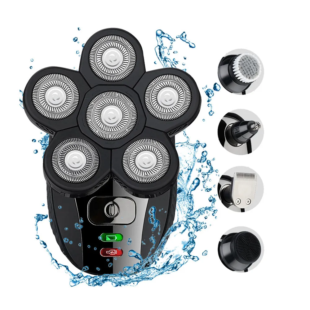 4D 6 Heads 5 In 1 Mini Waterproof Electric head Shaver