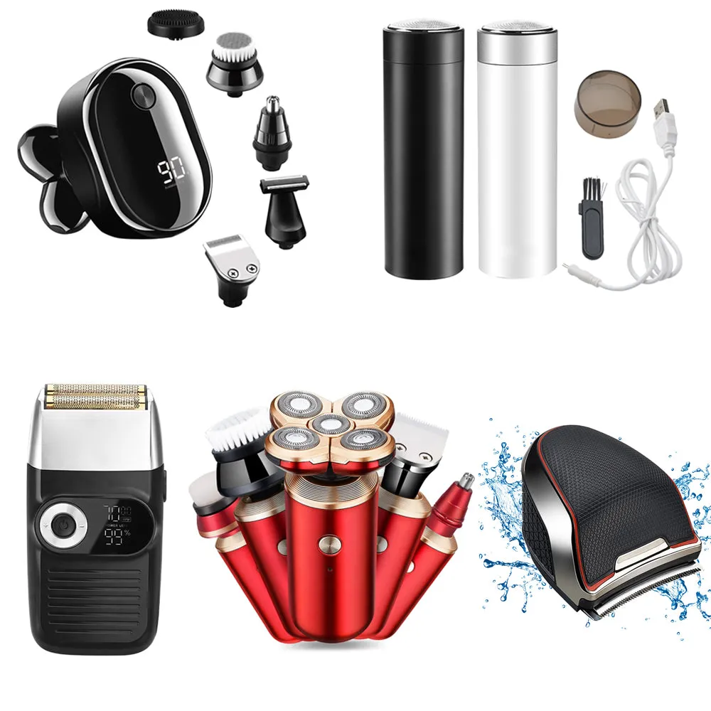 4D 6 Heads 5 In 1 Mini Waterproof Electric head Shaver