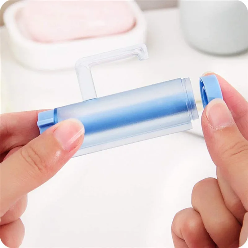 4pcs Home Plastic Toothpaste Tube Squeezer Bath Toothbrush Holder