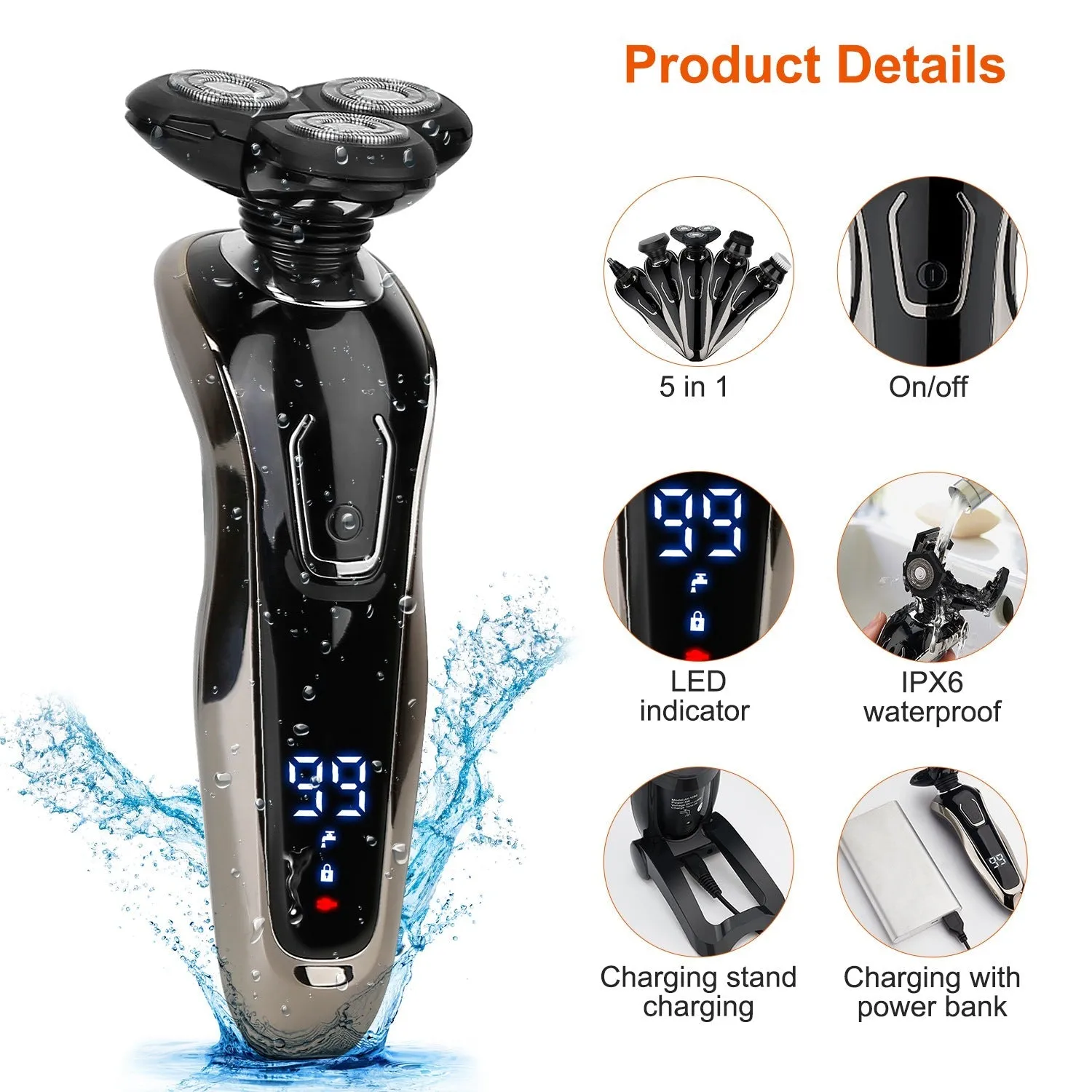 5-in-1 Electric Razor Shaver