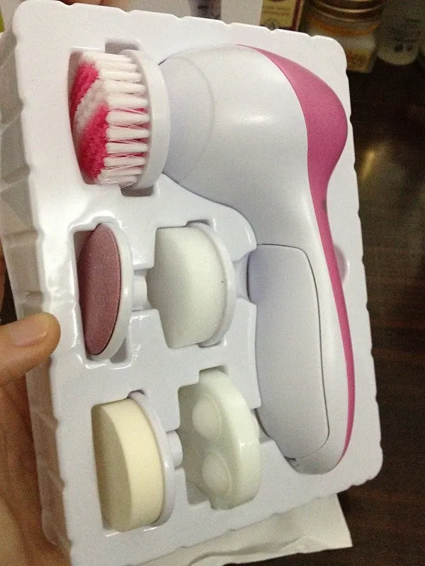 5 in 1 Electric Wash Face Machine Facial Pore Cleaner Body Cleaning Massage Mini Skin Beauty Massager Brush