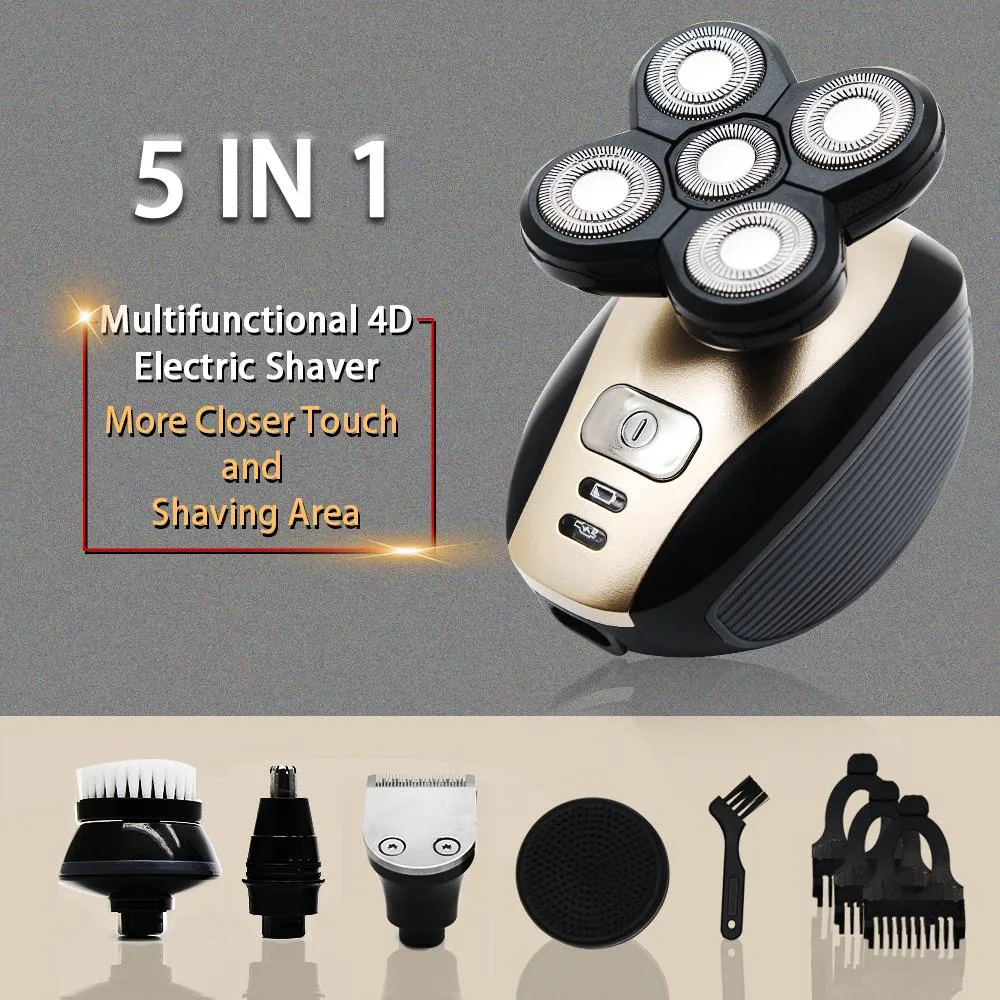 5 In 1 Men Rechargeable Electric Shaver Razor 5 Floating Head Beard SP