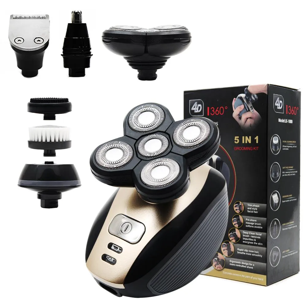 5 In 1 Men Rechargeable Electric Shaver Razor 5 Floating Head Beard SP