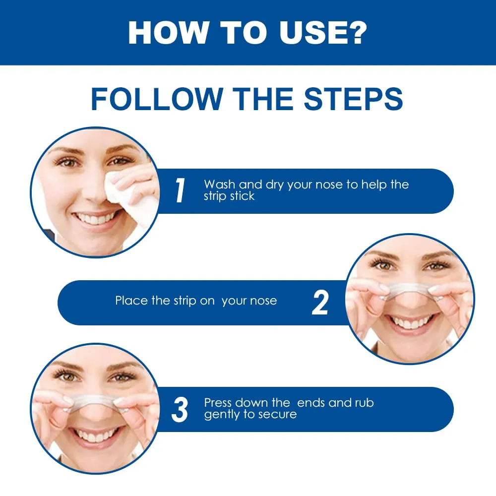50 Count Nasal Strips, Nose Strips for Breathing, Snore Strips Relieve a Blocked Nose Due to Colds, Allergies, Nasal Strips for Snoring, Nose Strips Drug-Free,Works Instantly to Improve Sleep 50 Count