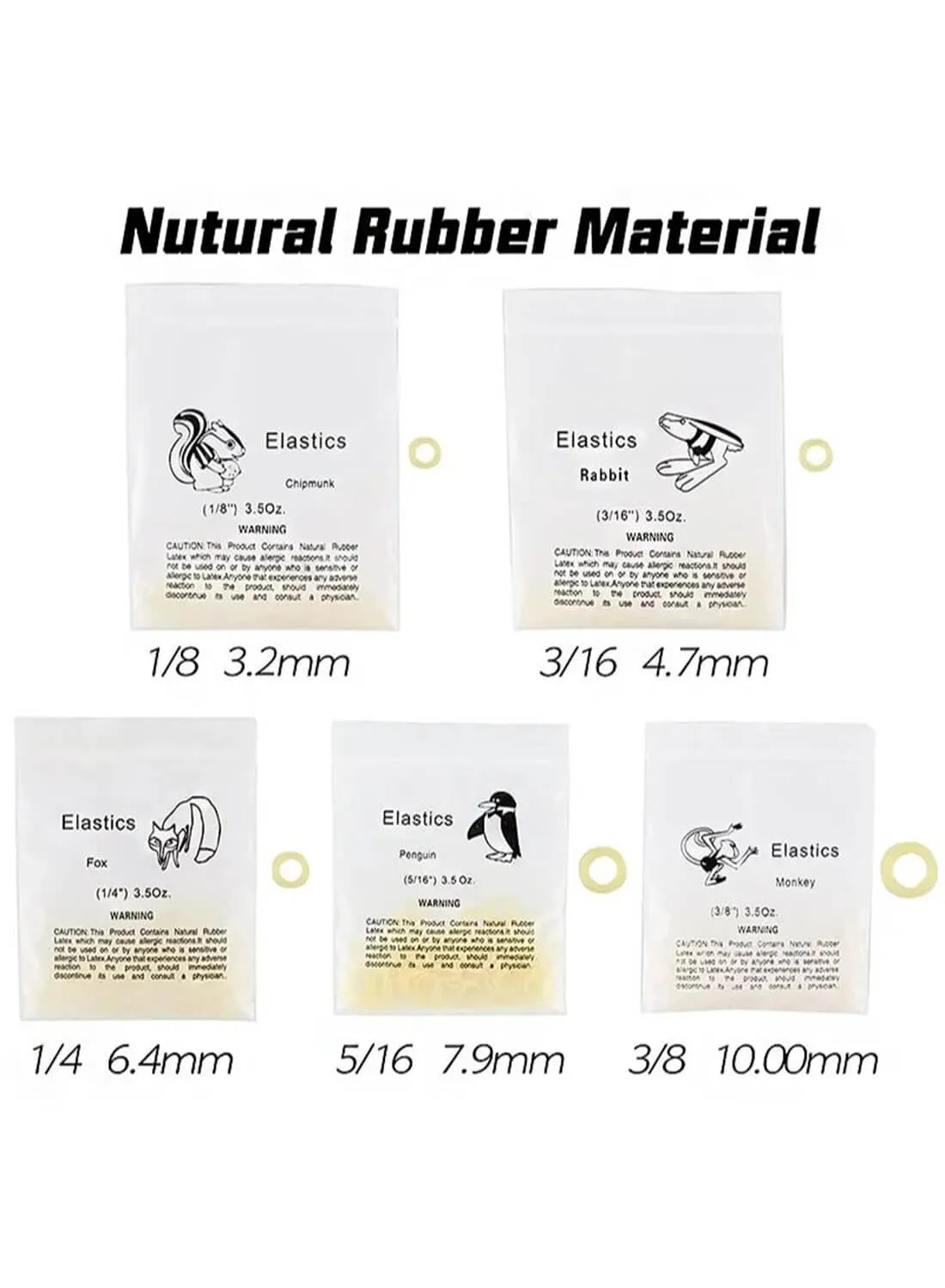 500 pcs Orthodontic Elastic Bungee Bands 5/16 Inch 7.9mm