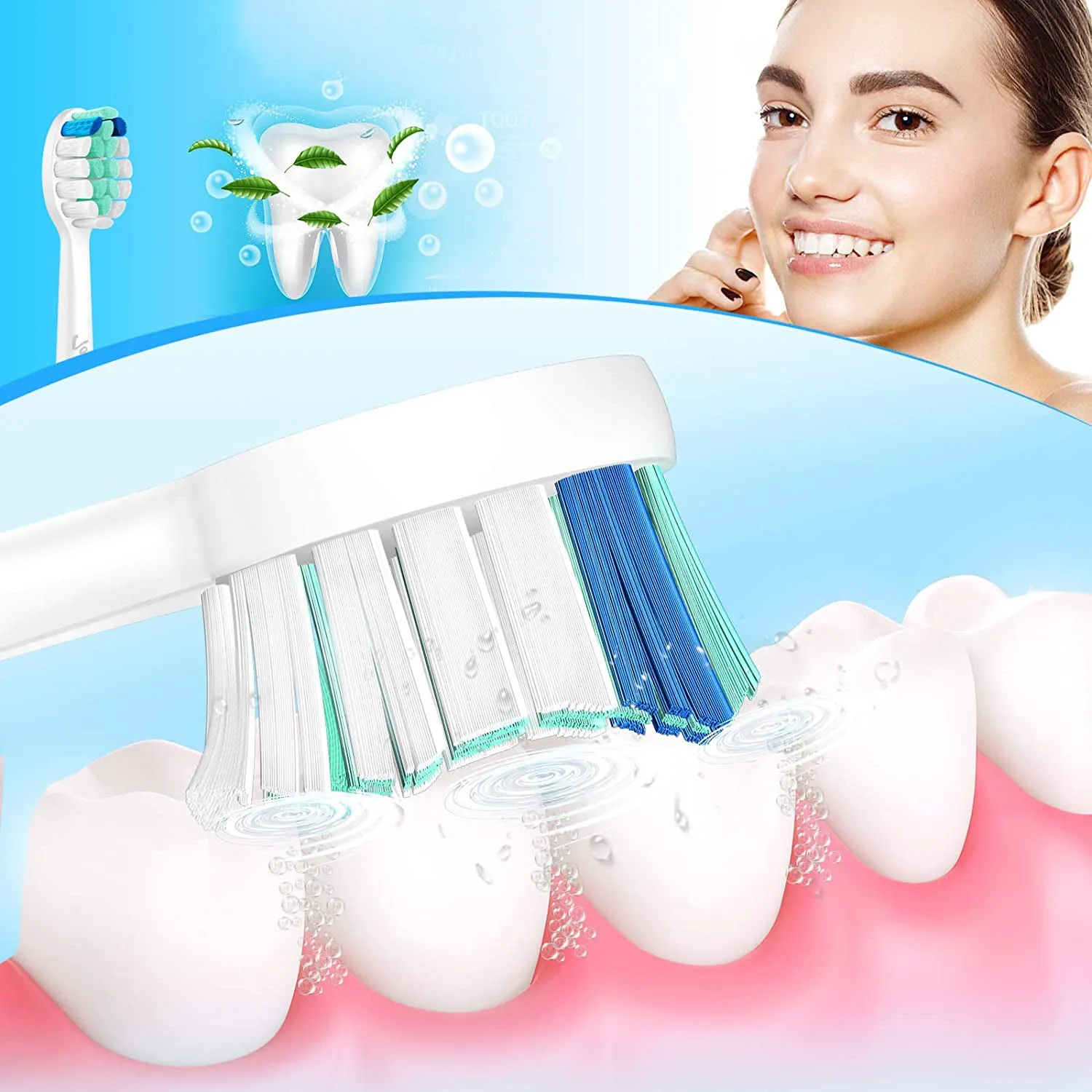 5pcs Replacement Toothbrush Heads for Philips Sonicare-Standard White