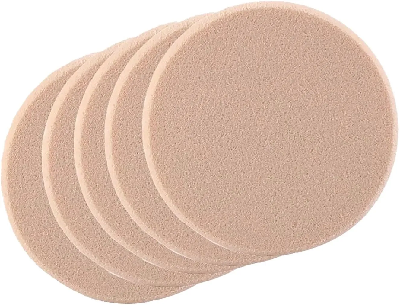 6 Makeup Puff for Loose Powder Powder Body Powder Velvet Makeup Foundation Sponge Makeup Pads Rounds Foam (Beige, one Size)