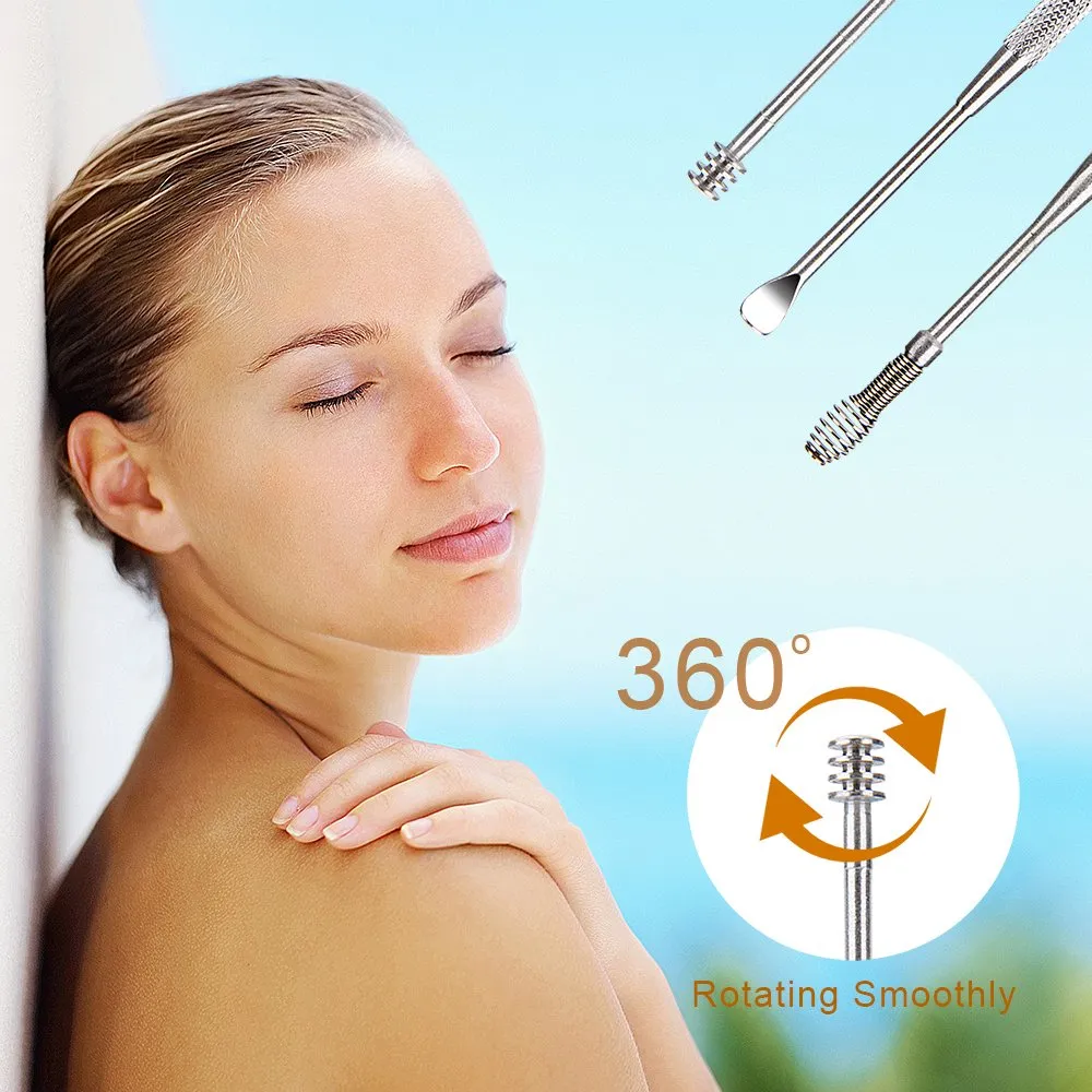 7 Pcs Ear Pick Earwax Removal Kit, BetyBedy Ear Cleansing Tool Set, Ear Curette Ear Wax Remover Tool with Cleaning Brush and Storage Box, Sliver