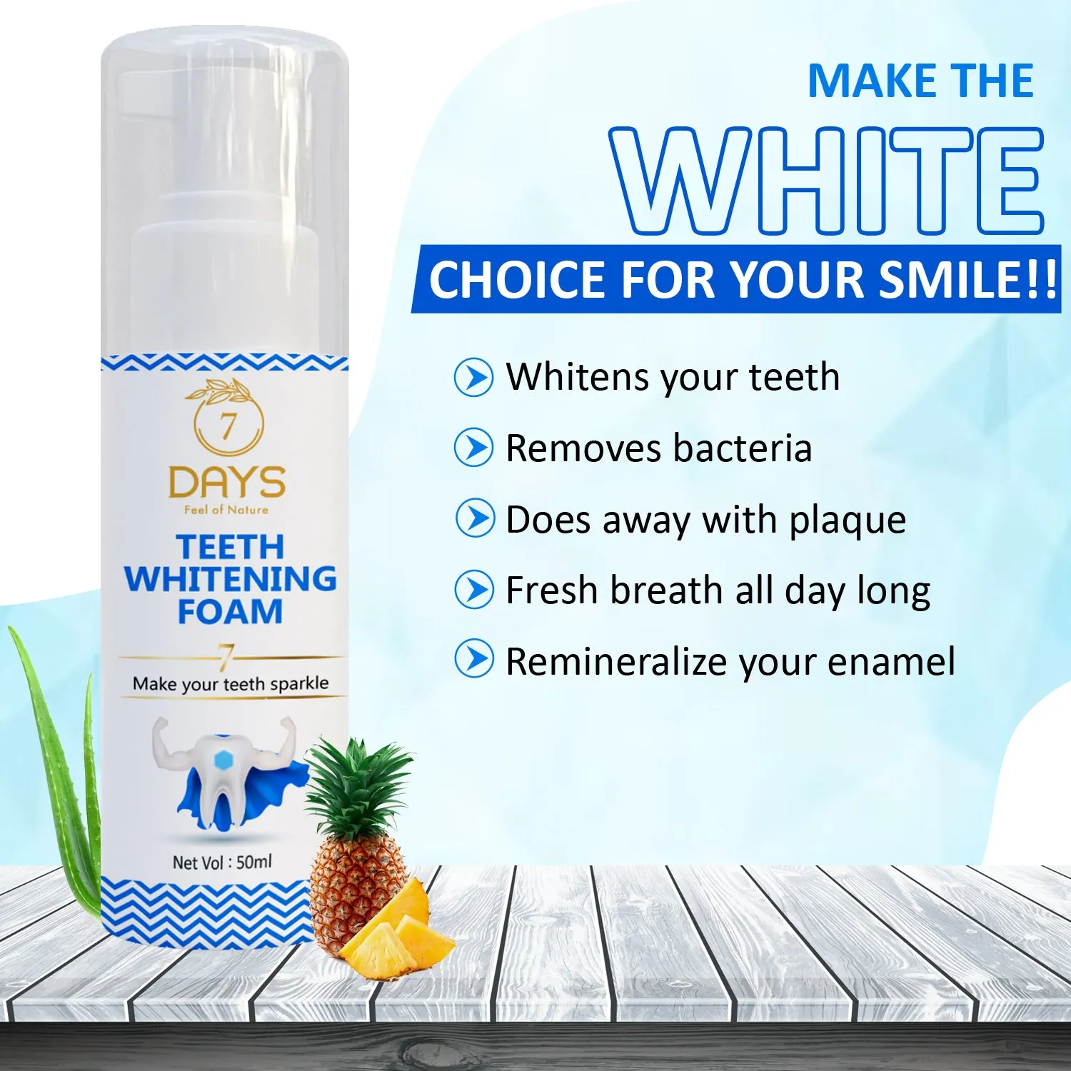 7Days Teeth Whitening Foam Pack of 2 - 50 ml