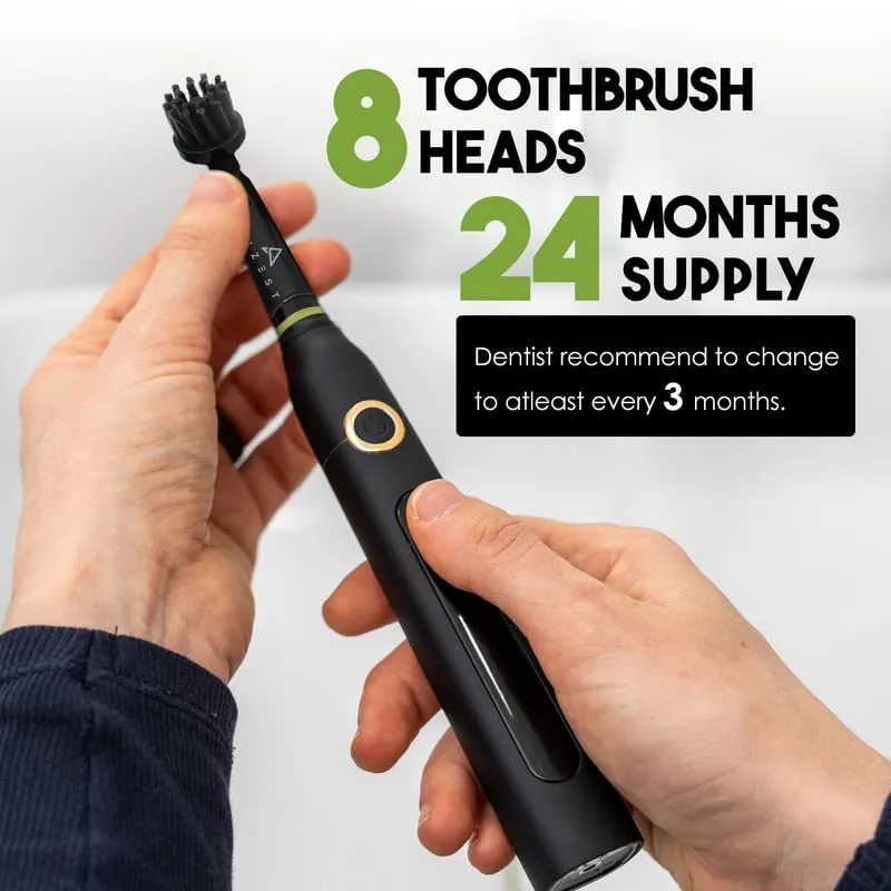 8 Pcs Oral B Electric Toothbrush Head Replacement - Bamboo Charcoal Black Recyclable Toothbrush Heads - Eco Friendly Oral B Soft Toothbrush Head - Oral B Replacement Brush Heads - Oral B Heads 8 Count (Pack of 1)
