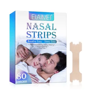 80 Pcs Nasal Strips (66x19mm), Extra Strength Nose Strips for Breathing, Instantly Relieves Nasal Congestion, Helps Reduce Snoring, Improves Sleep Large Size Snore Strips (a) 80pcs