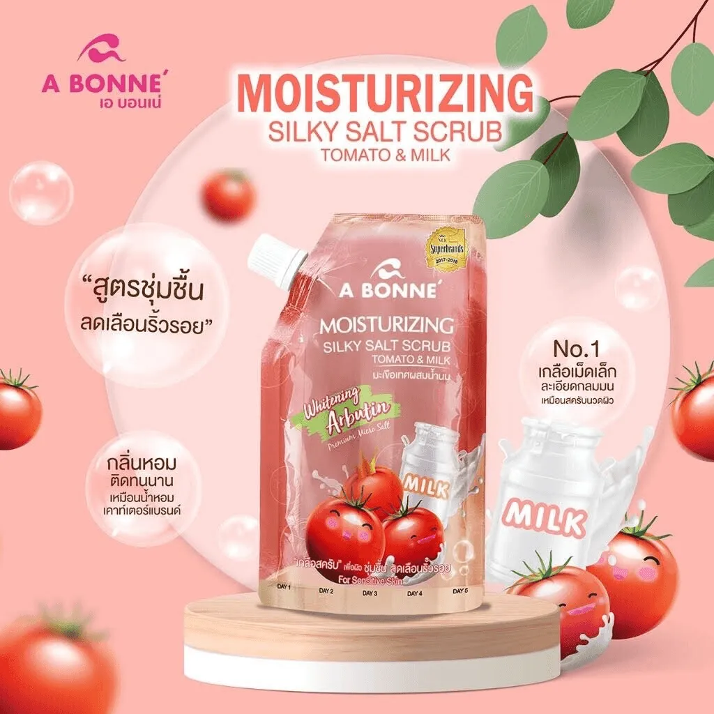 A Bonne Moisturizing Silky Salt Scrub Tomato & Milk (Thailand) - 350g