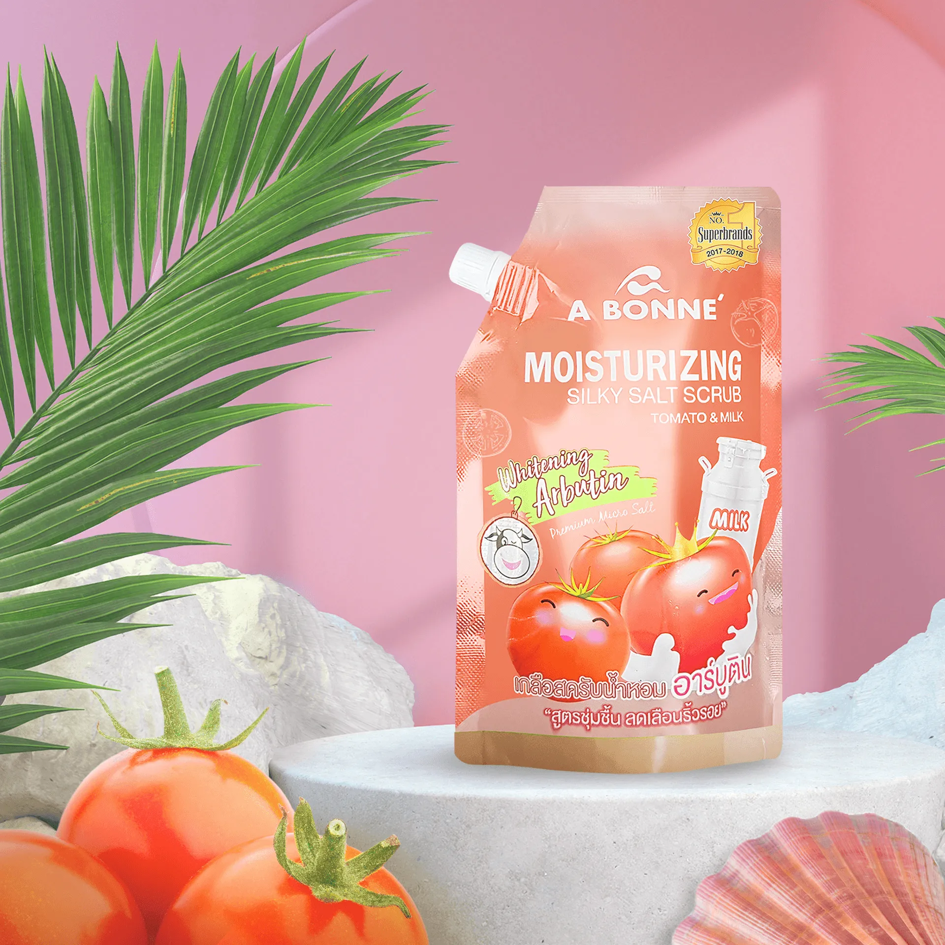 A Bonne Moisturizing Silky Salt Scrub Tomato & Milk (Thailand) - 350g
