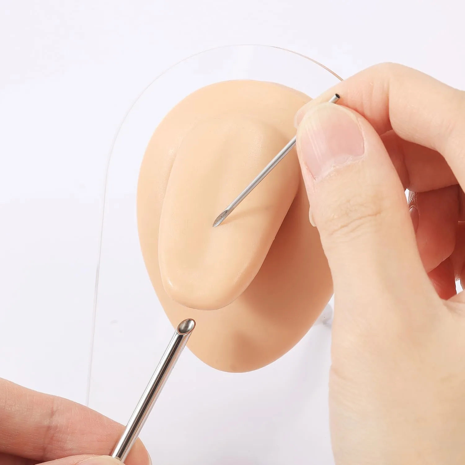AccGin 1Pc Soft Silicone Body Parts Model Human Ear Mouth Nose Eye Tongue Navel Model Display Puncture Display Simulation for Jewelry Display Teaching Tool piercing practice body parts