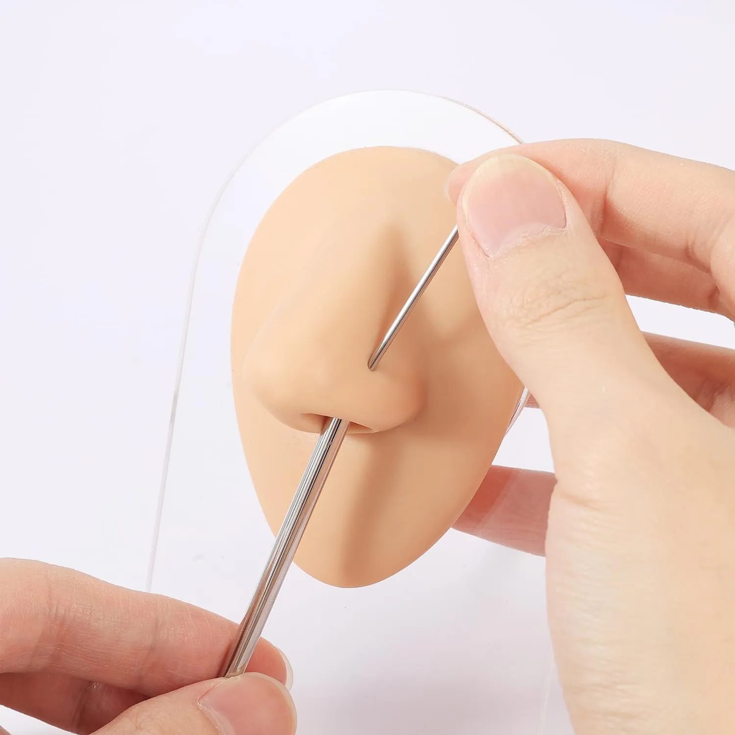 AccGin 1Pc Soft Silicone Body Parts Model Human Ear Mouth Nose Eye Tongue Navel Model Display Puncture Display Simulation for Jewelry Display Teaching Tool piercing practice body parts