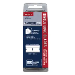 AccuTec PRO Steel Back Single Edge Razor Blade 100 Pack