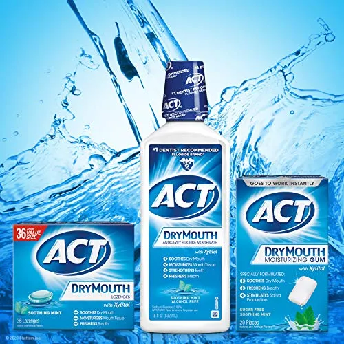 ACT Dry Mouth Lozenges With Xylitol, Soothing Mint, 36 Count