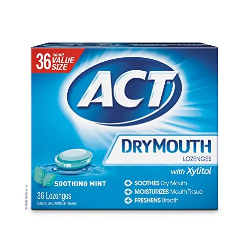 ACT Dry Mouth Lozenges With Xylitol, Soothing Mint, 36 Count