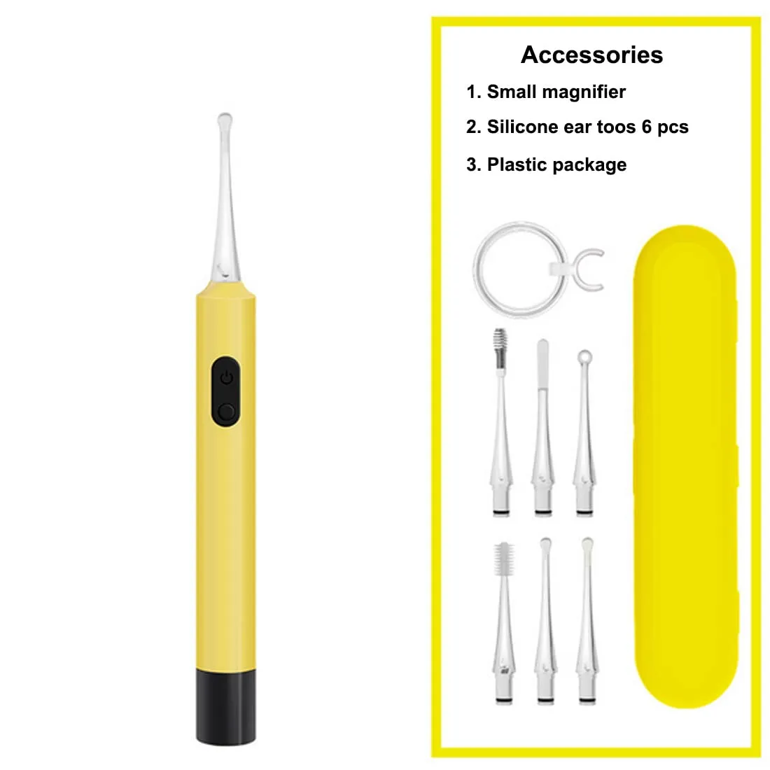 AGGICE Ear Wax Picker, Lemon Yellow Ear Wax Removal,Ear Wax Cleaner Kit for Audlts and Kids,Earwax Remover Kit with 360 Spiral Massage Ear Pick