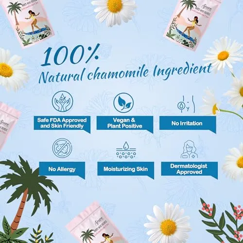 Ajoura 1lb Hard Wax Beads for Hair Removal, Chamomile Wax Beans for Full Body, Brazilian, Bikini Waxing, Face, Eyebrows, Underarms, Arms, Chest, Back, Legs, Home Refill wax for Wax Warmer Kit (Blue)