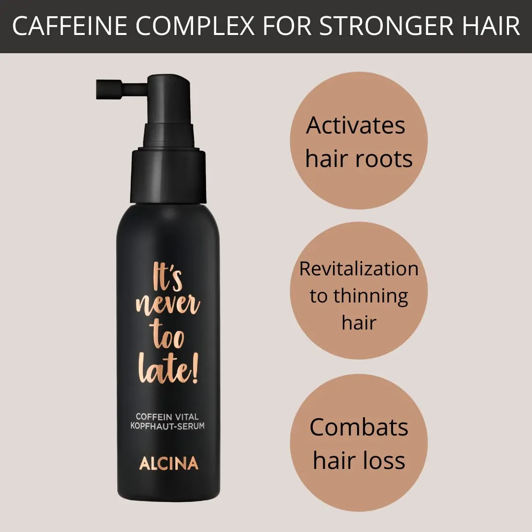 ALCINA Caffeine Vital Scalp Serum 100ml | Combats Thinning Hair and Hair Loss | Professional Hair Care Made in Germany
