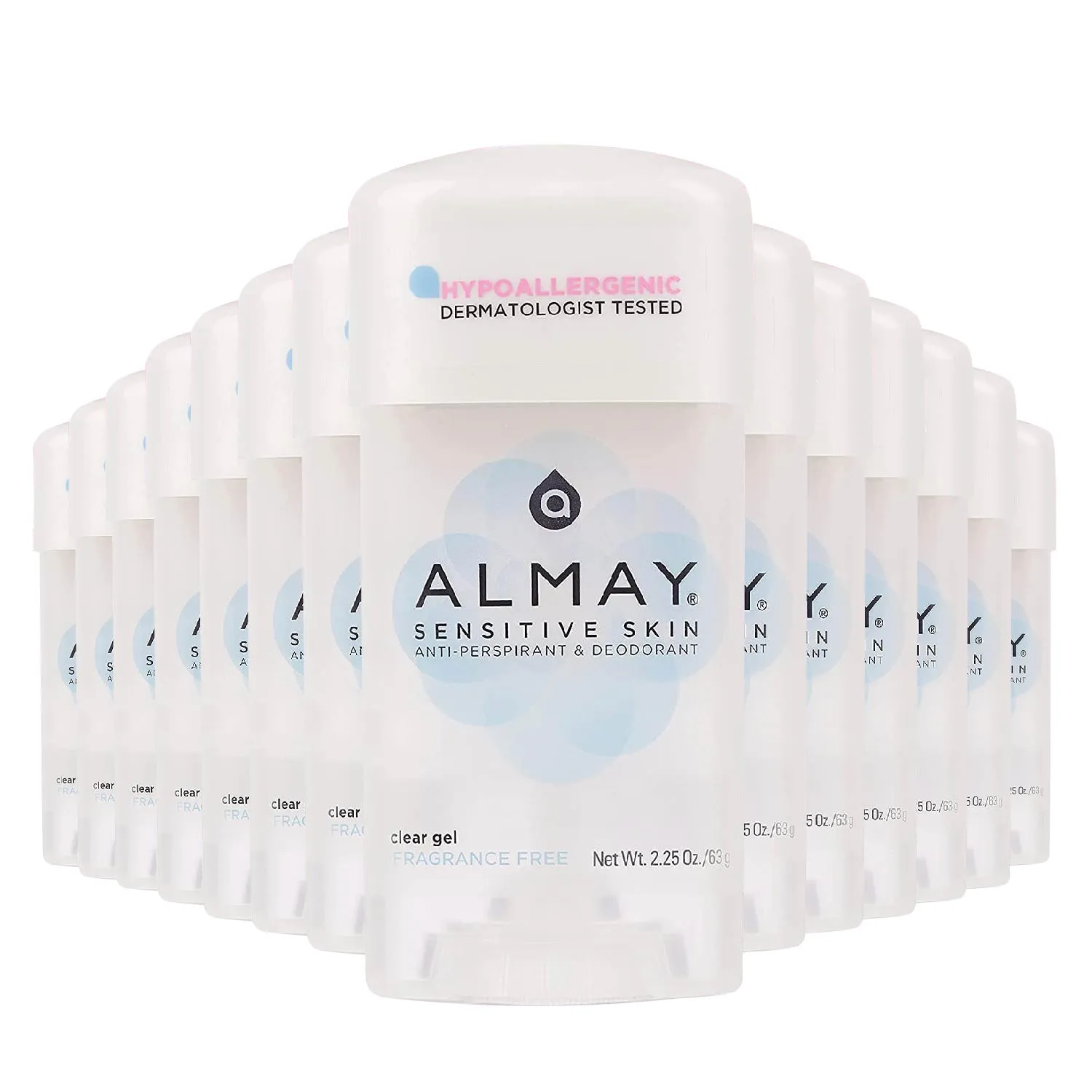 Almay - Anti-Perspirant & Deodorant, Clear Gel, Fragrance Free - 2.25 Oz - 24 Pack