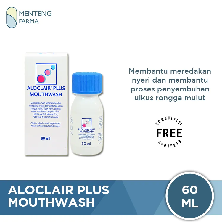 Aloclair Plus Mouthwash 60 mL - Obat Kumur Sariawan dan Luka Mulut