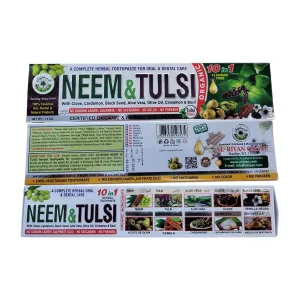 Alriyan Neem & Tulsi Herbal Toothpaste Fluoride Free 213g (Pack of 3)