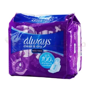 Always Clean & Dry Large Wings Sanitary Pads 9 PC