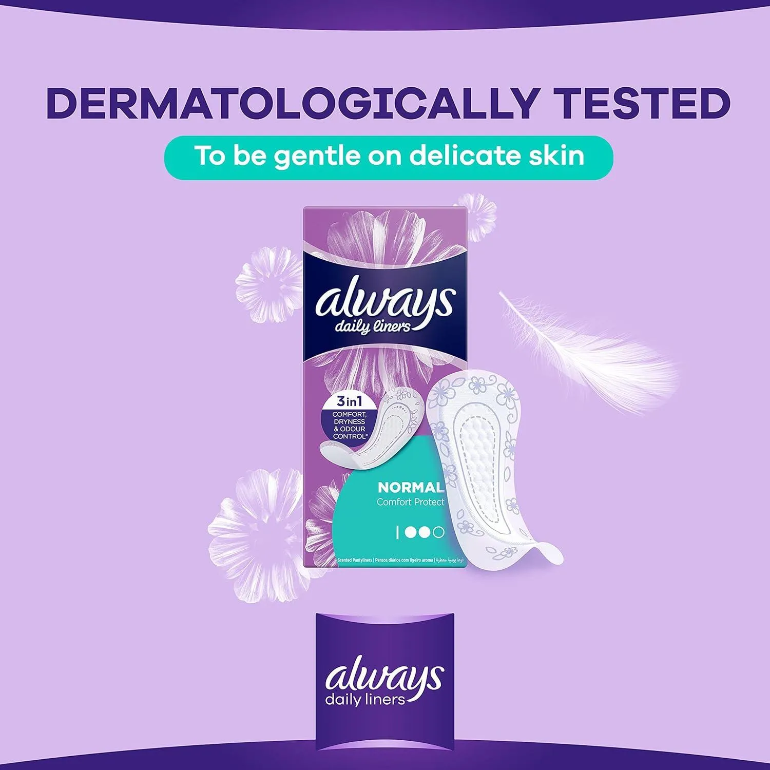 Always Daily Liners Comfort Protect, Normal, 60 Count