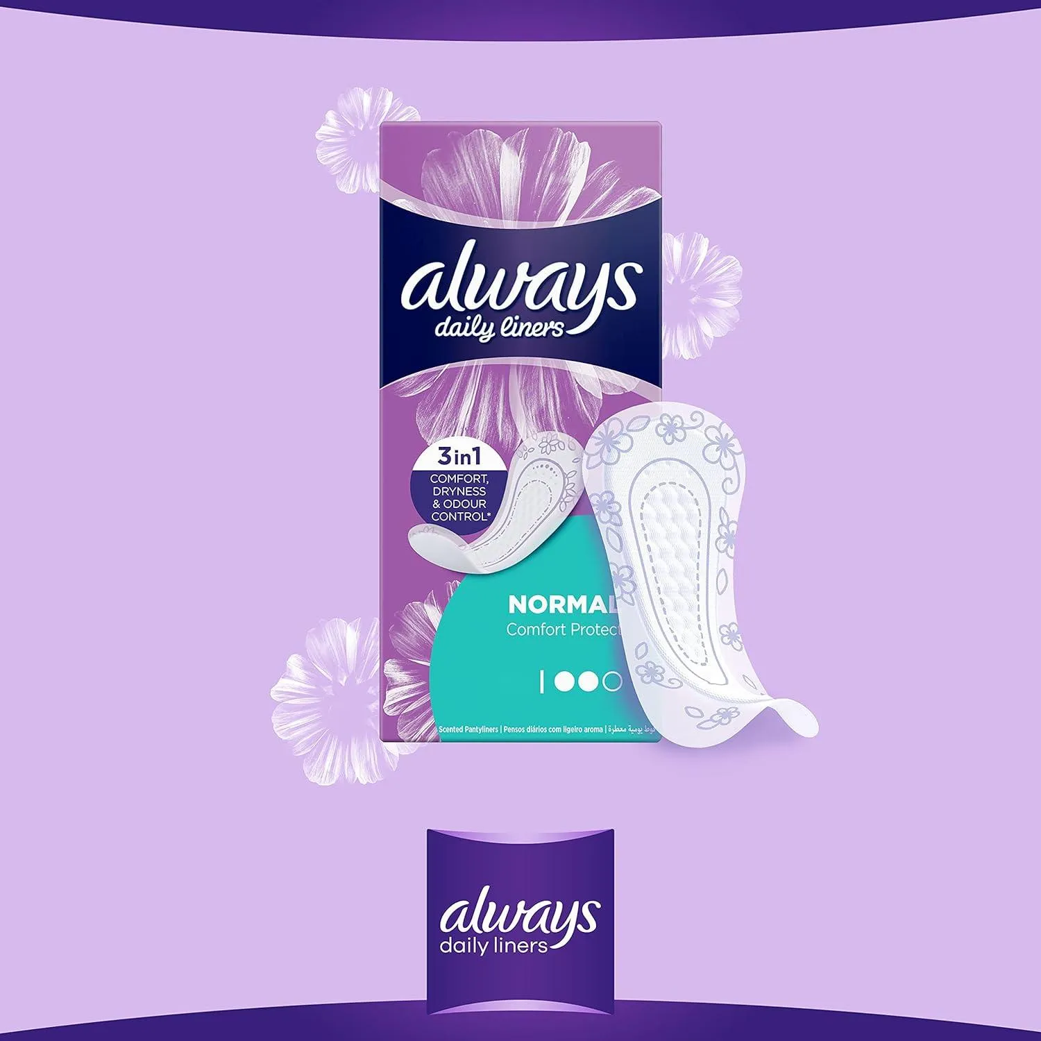 Always Daily Liners Comfort Protect, Normal, 60 Count