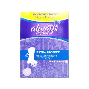 Always Daily Liners Extra Protect Large, 48 Liners