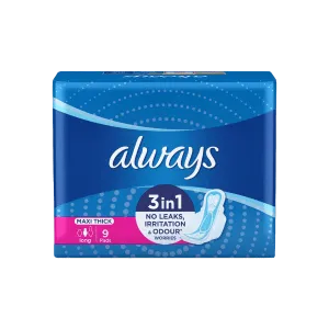 ALWAYS MAXI THICK LONG 3IN1 9 PADS
