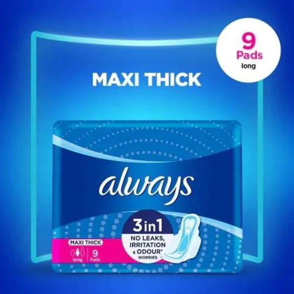 ALWAYS MAXI THICK LONG 3IN1 9 PADS