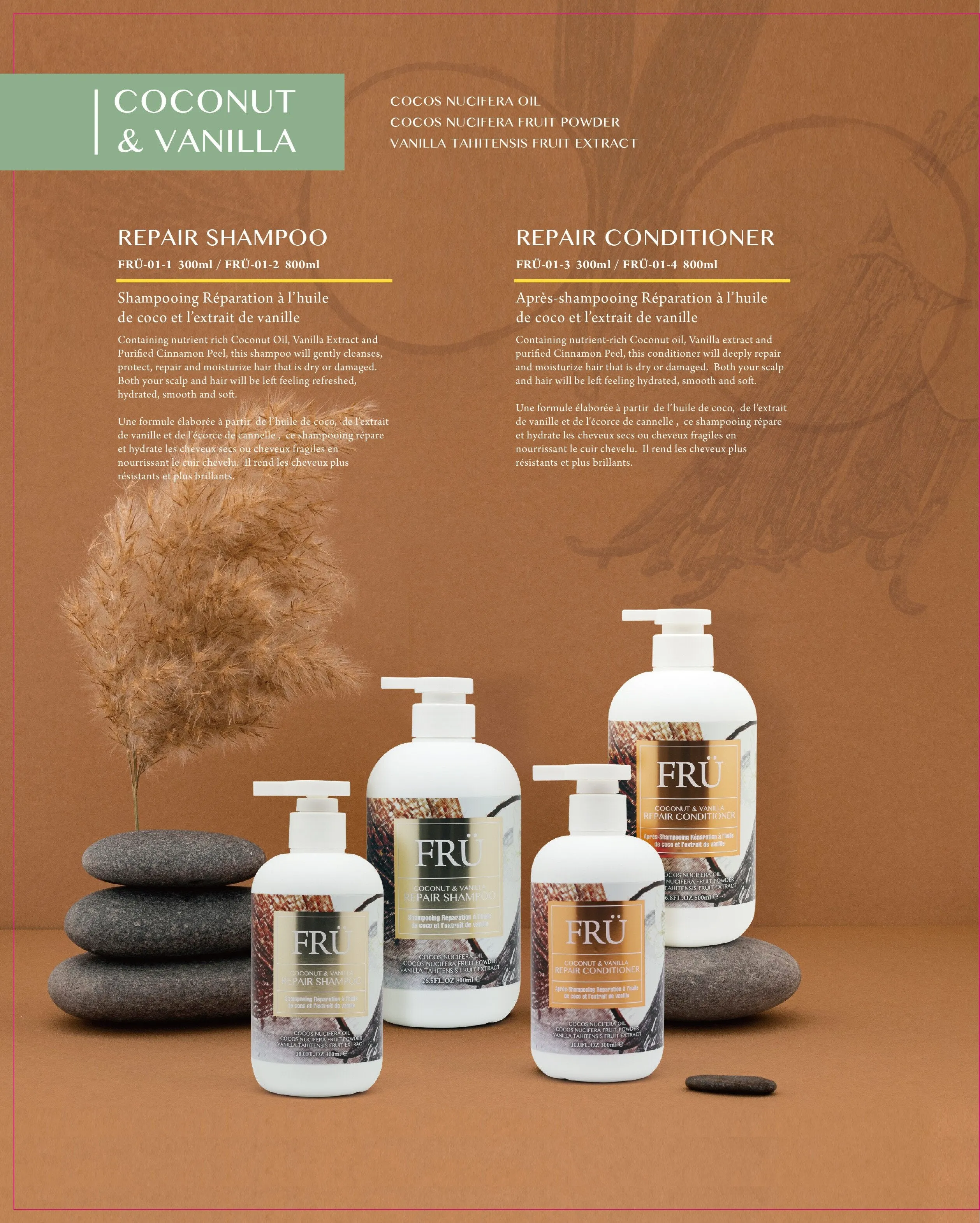 Angel En Provence FRU Coconut and Vanilla Repair Conditioner 300ml / 800ml