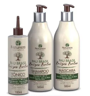 Anti Fall Brazilwood Roots Hair Protection Strength Growth 3 Prod. - Natureza