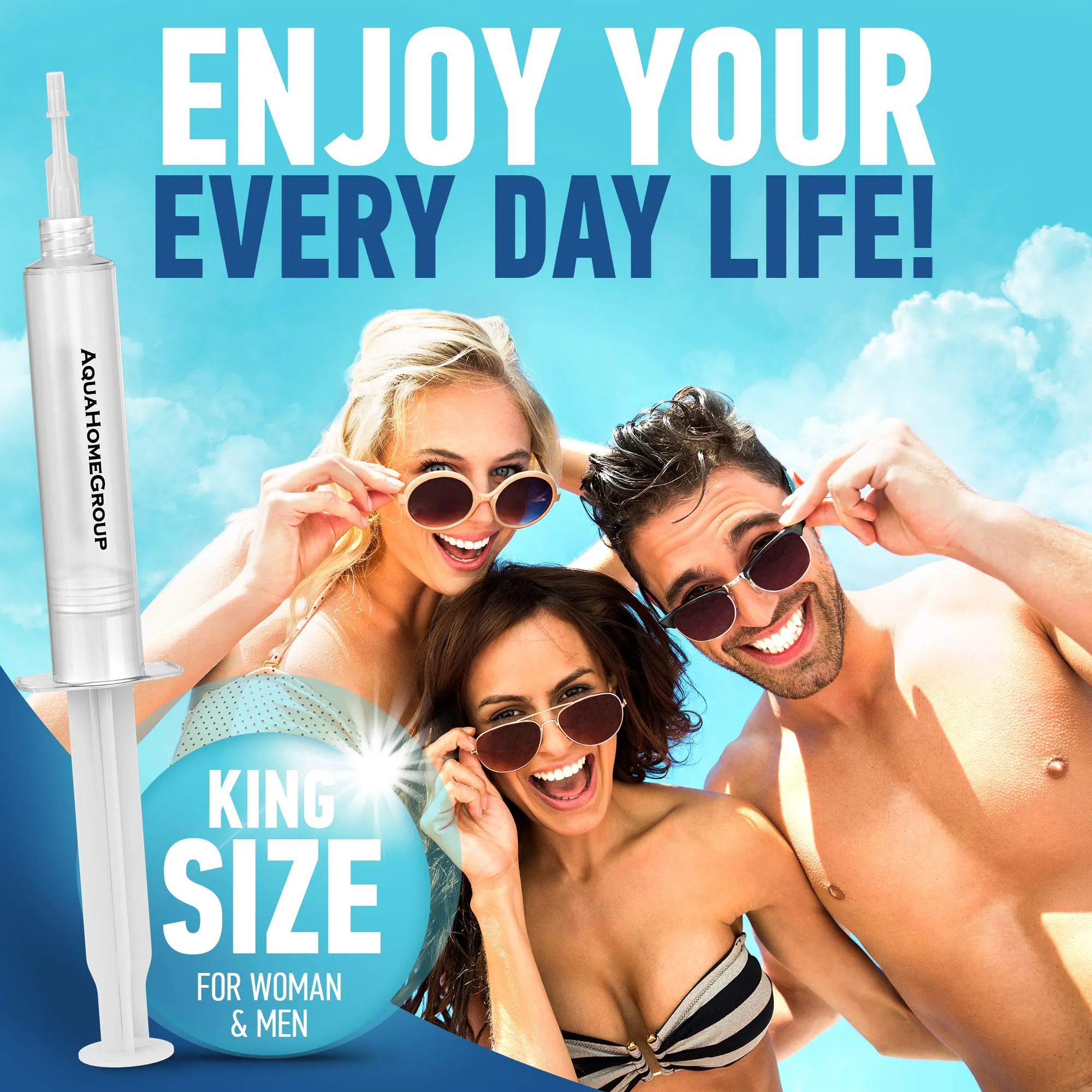 AquaHomeGroup Teeth Whitening Gel Syringe - 10 ml Teeth Whitening Gel Refill Teeth Whitener Pap Gel - Safe Remineralization Gel for Teeth Whitening Kit with LED Light