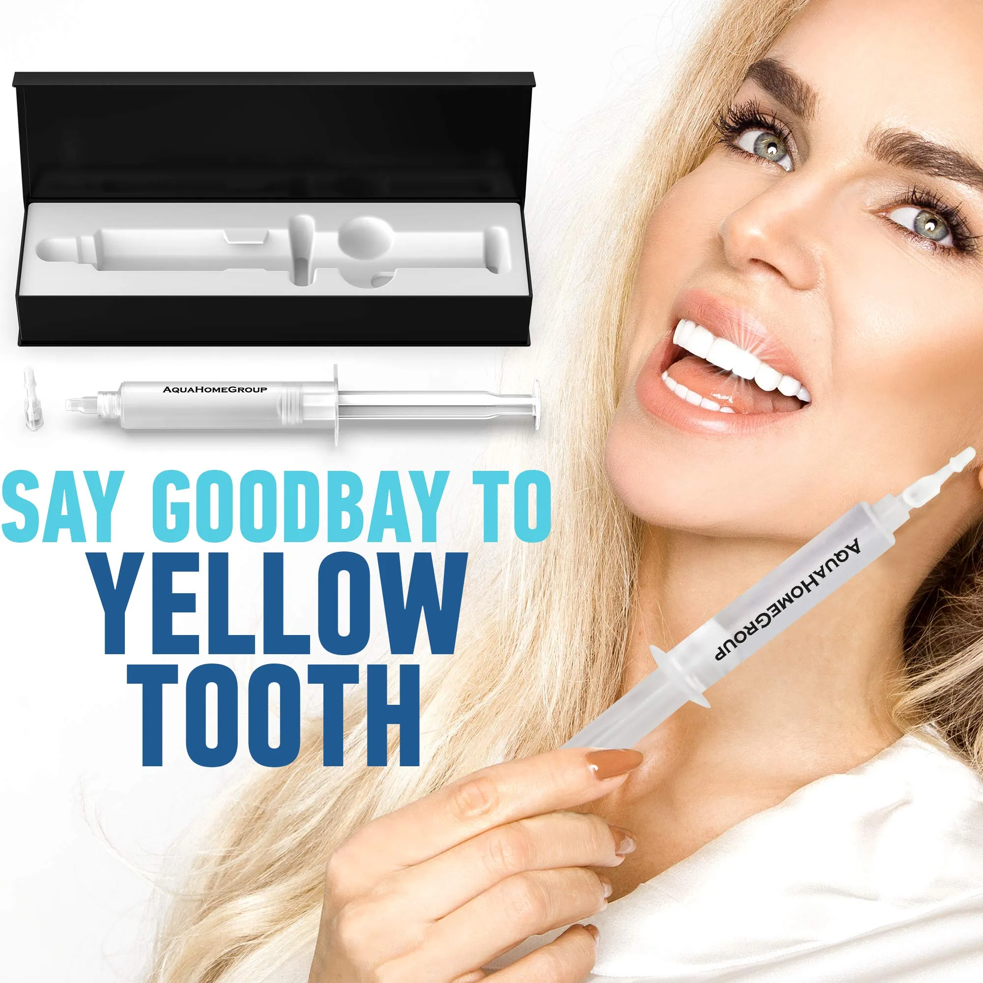 AquaHomeGroup Teeth Whitening Gel Syringe - 10 ml Teeth Whitening Gel Refill Teeth Whitener Pap Gel - Safe Remineralization Gel for Teeth Whitening Kit with LED Light