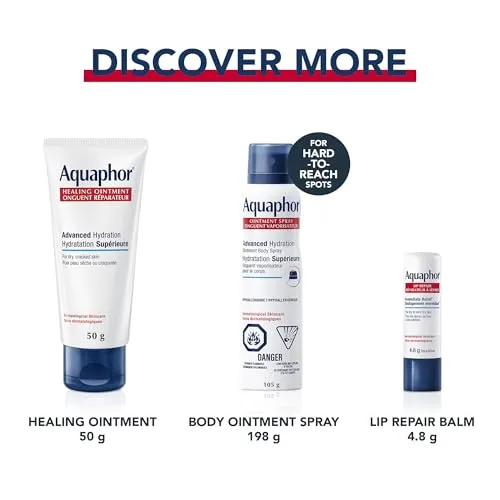 Aquaphor Healing Balm Stick for Chapped, Chafed Skin, Enriched with Avocado Oil and Shea Butter, No-Mess Application Perfect for On-The-Go Use, Fragrance Free, Dermatological Skin Care, 18.4 g