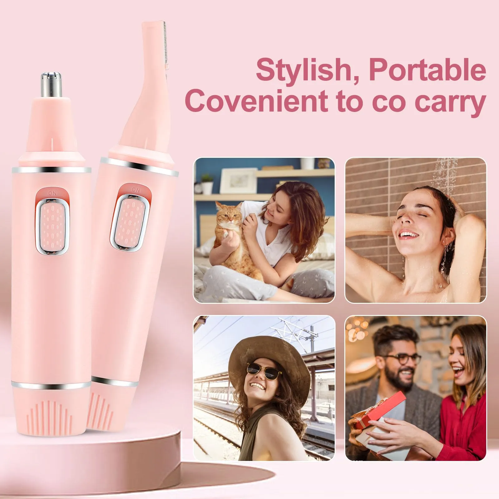 AREYZIN Nose Hair Trimmer for Women & Eyebrow Trimmer-2024 Professional Painless Ear and Nose Trimmer Nasal Hair Clipper, Powerful Motor, IPX7 Waterproof, Dual Edge Blades