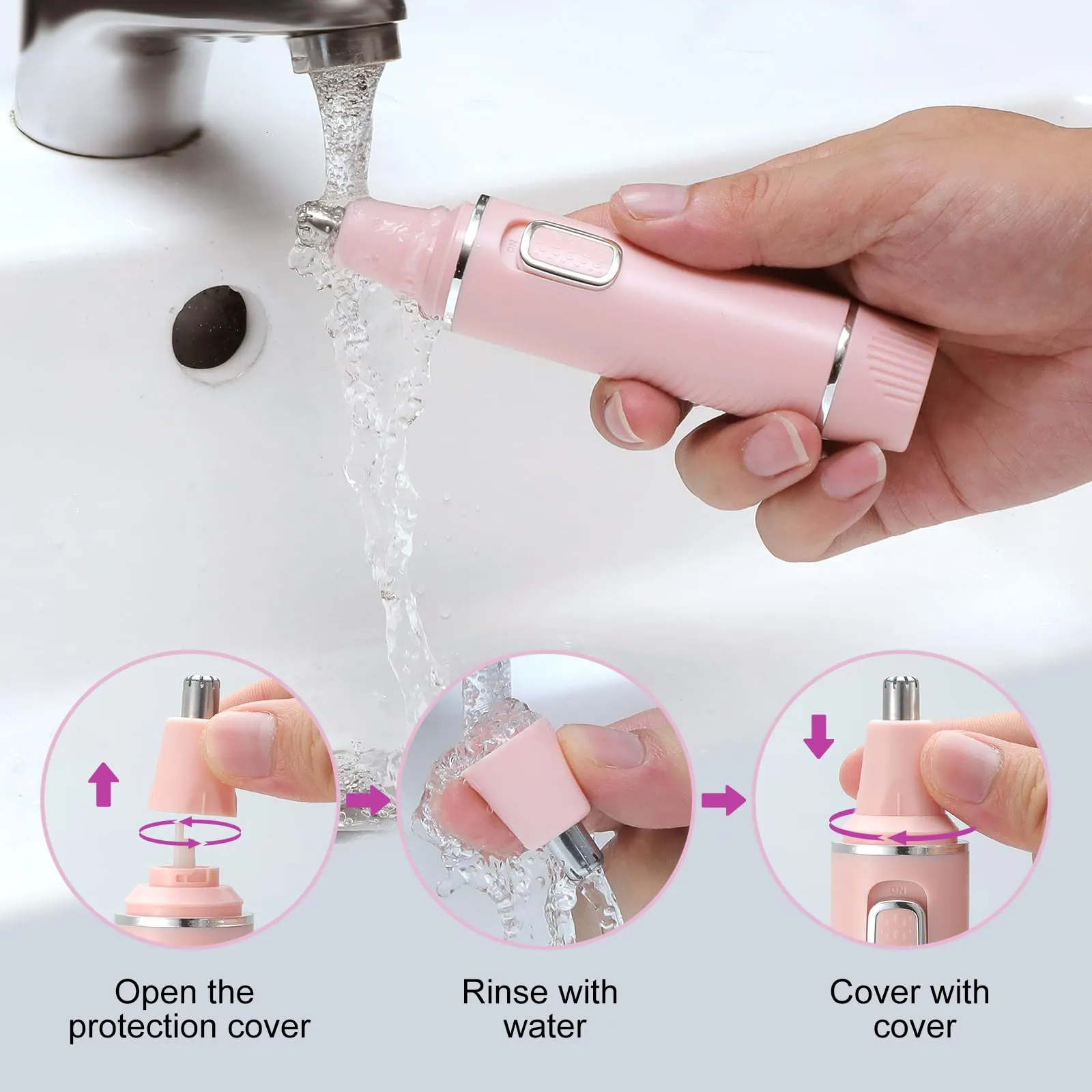 AREYZIN Nose Hair Trimmer for Women & Eyebrow Trimmer-2024 Professional Painless Ear and Nose Trimmer Nasal Hair Clipper, Powerful Motor, IPX7 Waterproof, Dual Edge Blades