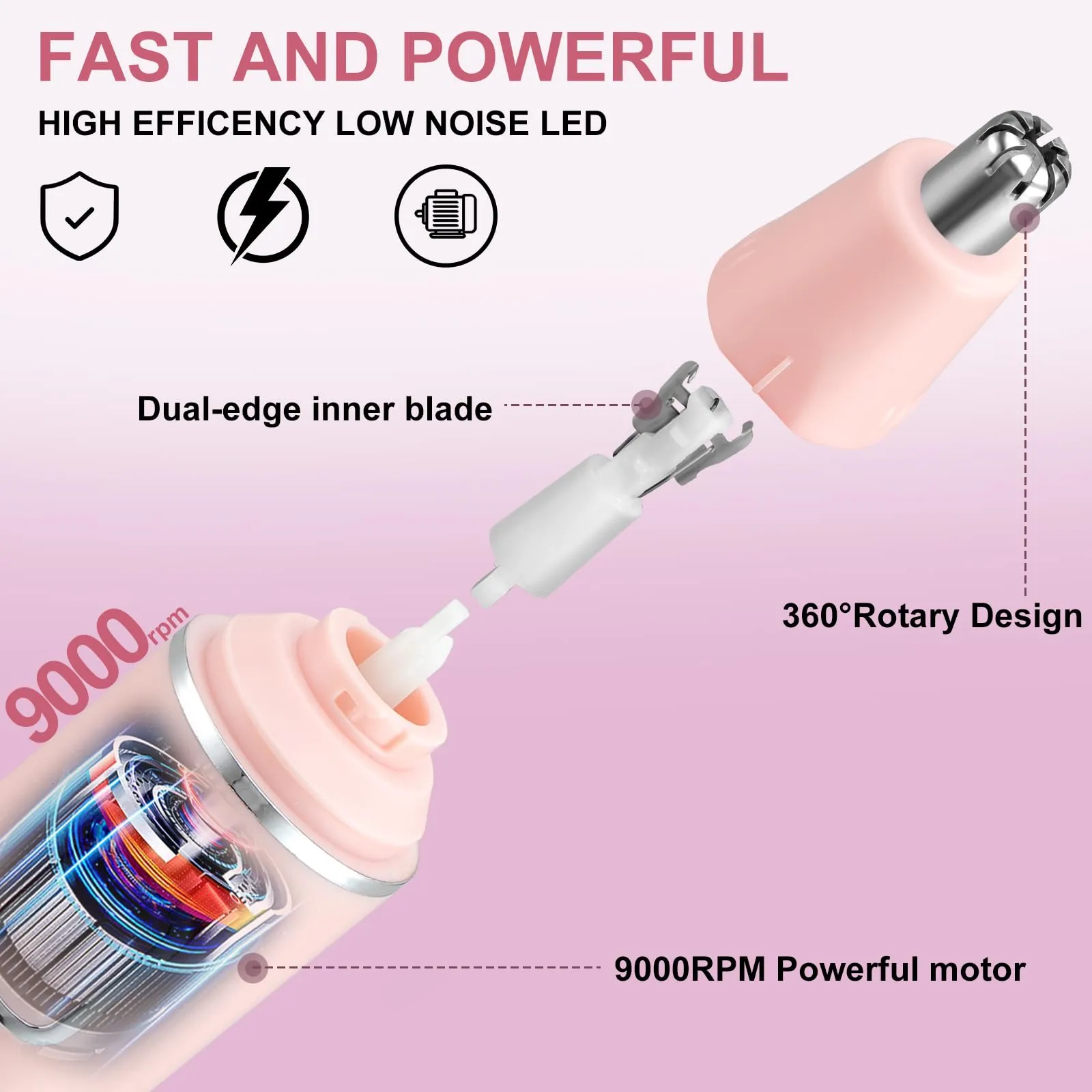 AREYZIN Nose Hair Trimmer for Women & Eyebrow Trimmer-2024 Professional Painless Ear and Nose Trimmer Nasal Hair Clipper, Powerful Motor, IPX7 Waterproof, Dual Edge Blades