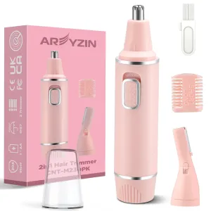 AREYZIN Nose Hair Trimmer for Women & Eyebrow Trimmer-2024 Professional Painless Ear and Nose Trimmer Nasal Hair Clipper, Powerful Motor, IPX7 Waterproof, Dual Edge Blades